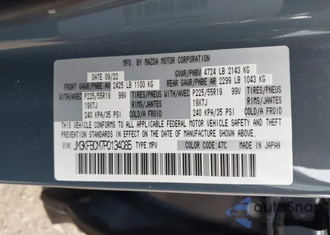 2023 Mazda Cx-5 2.5 S Carbon Edition from USA, damaged, VIN JM3KFBCM7P0134085